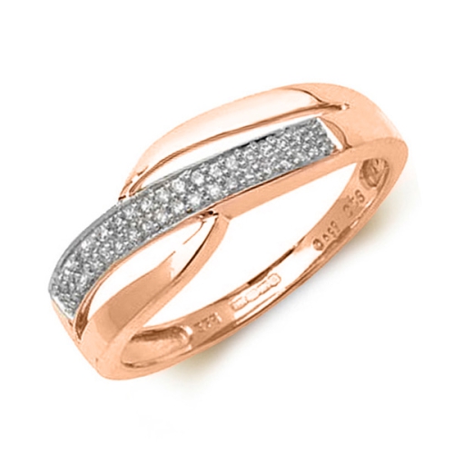 Pave Setting Round Rose Gold Distinct Eternity Diamond Rings