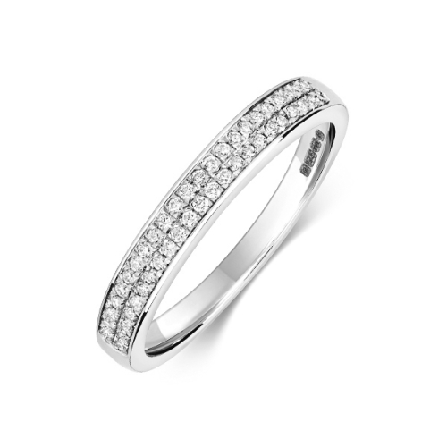Channel Setting Round White Gold Half Eternity Wedding Rings & Bands