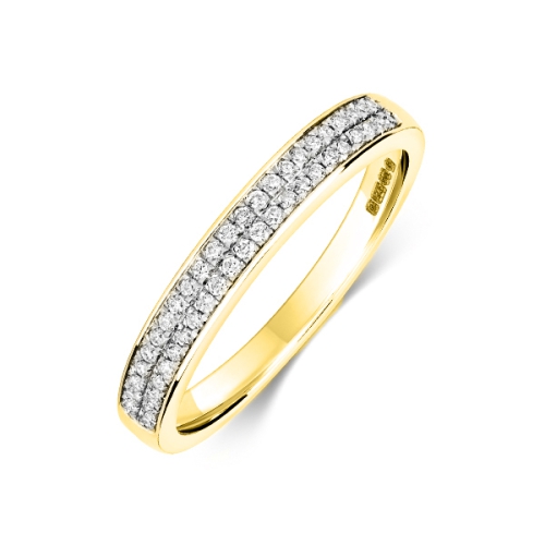 Channel Setting Round Yellow Gold Half Eternity Wedding Rings & Bands
