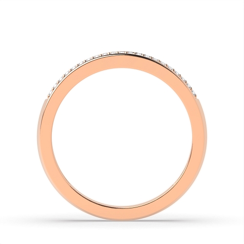 Channel Setting Round Rose Gold 2 rows Eternity Diamond Rings