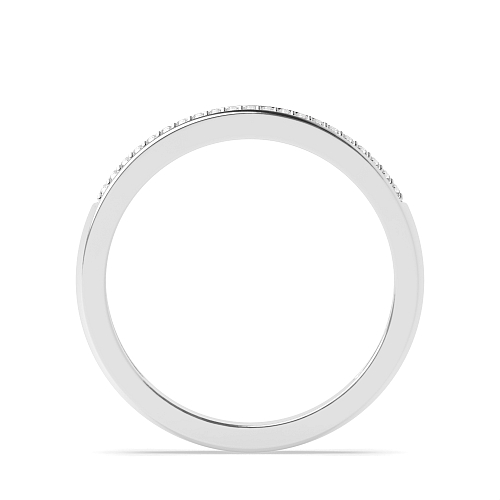 Channel Setting Round 2 rows Moissanite Eternity Diamond Rings