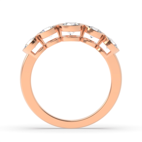 Bezel Setting Round Rose Gold Stackable Diamond Rings