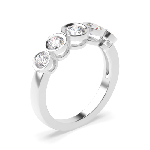 Bezel Setting Round stackable Five Stone Diamond Ring