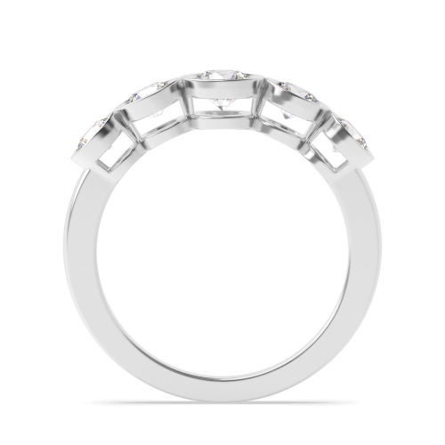 Bezel Setting Round stackable Five Stone Diamond Ring