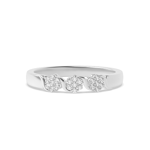 4 Prong Round Wave Engagement Rings