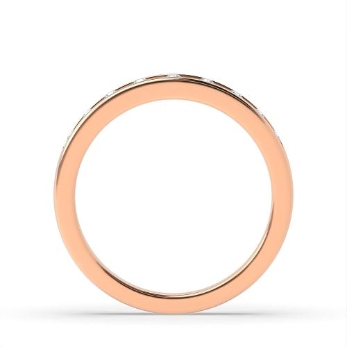 Channel Setting Round Rose Gold set Illusion Set Engagement Rings