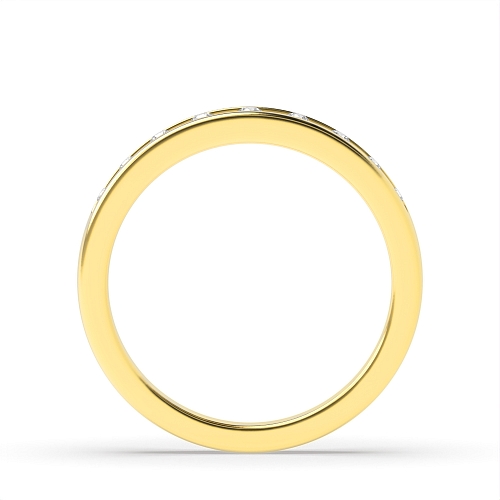 Channel Setting Round Yellow Gold set Illusion Set Engagement Rings