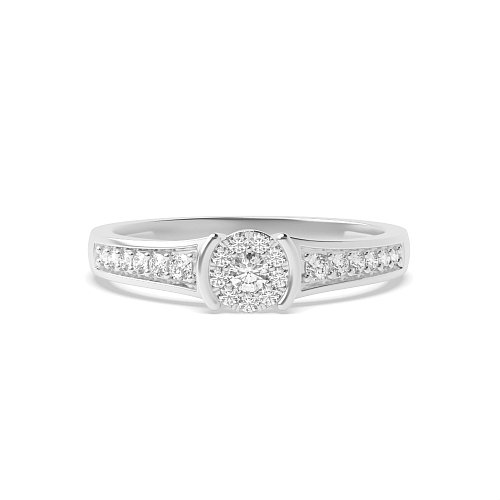 4 Prong Round Halfway orbit Moissanite Engagement Rings