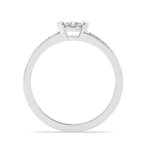 4 Prong Round Halfway orbit Moissanite Engagement Rings