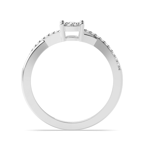 4 Prong Round Cross shoulder cluster Black Cluster Engagement Rings