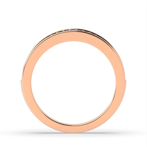 Pave Setting Round Rose Gold Spectrum Eternity Engagement Rings
