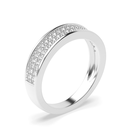Pave Setting Round Spectrum Half Eternity Engagement Rings