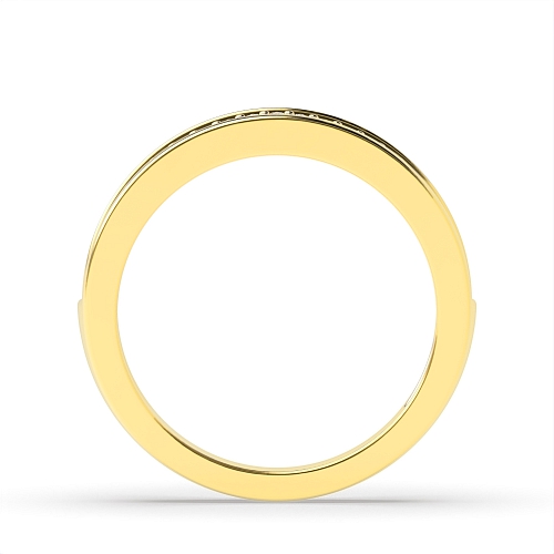 Pave Setting Round Yellow Gold Spectrum Eternity Engagement Rings