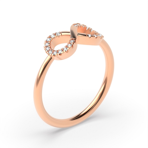 4 Prong Round Rose Gold Infinity Engagement Rings