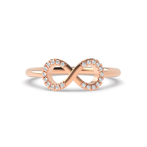 4 Prong Round Rose Gold Infinity Engagement Rings