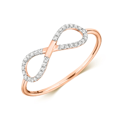 4 Prong Round Rose Gold Infinity Unusual Wedding Engagement Rings