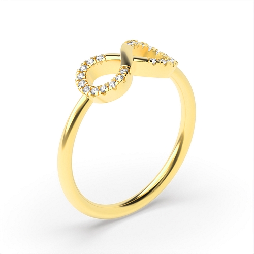 4 Prong Round Yellow Gold Infinity Engagement Rings