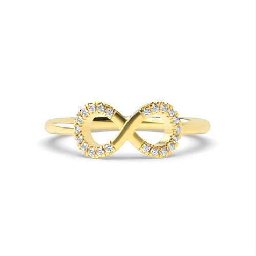 4 Prong Round Yellow Gold Infinity Engagement Rings