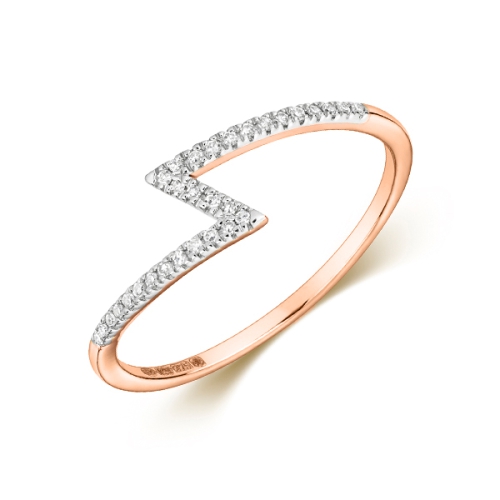 Buy Prong Setting Round Shape Zig Zak Diamond Ring  - Abelini