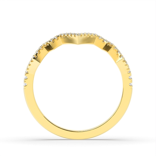4 Prong Round Yellow Gold Heartbeat style Engagement Rings