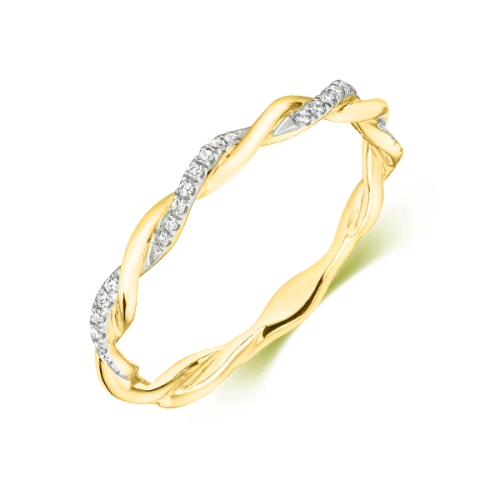 Buy Round Shape Twisted Style Diamond Wedding Ring - Abelini