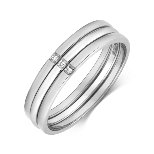 4 Prong Round White Gold Lux Band Diamond Rings