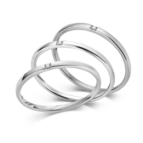 4 Prong Round White Gold Lux Band Diamond Rings