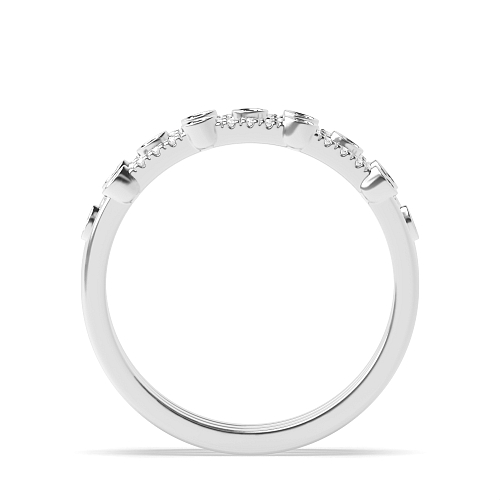 4 Prong Round Three tone bubble Eternity Engagement Rings