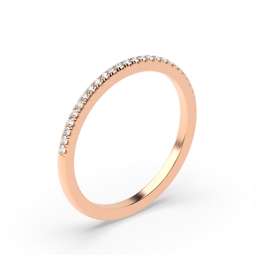 4 Prong Round Rose Gold Halfluminance Eternity Engagement Rings