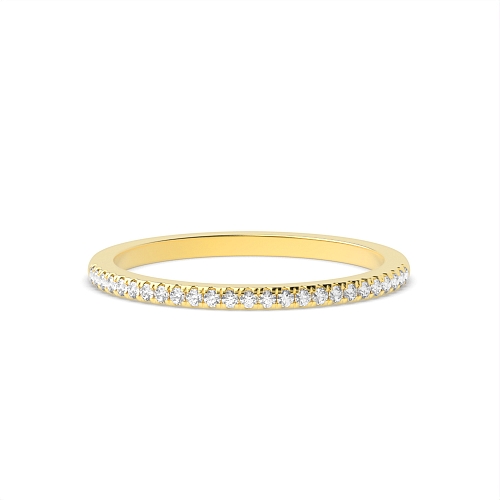 4 Prong Round Yellow Gold Halfluminance Eternity Engagement Rings