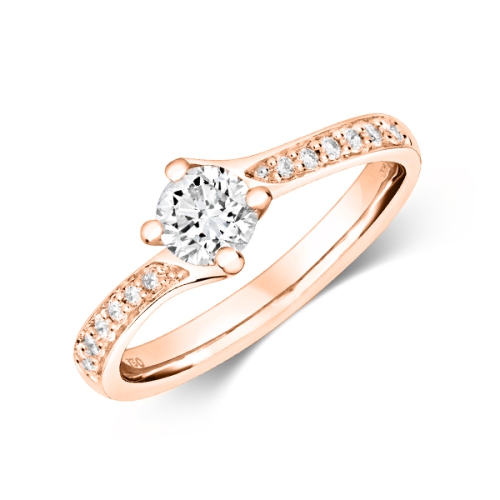 4 Prong Round Rose Gold Enduring Engagement Rings