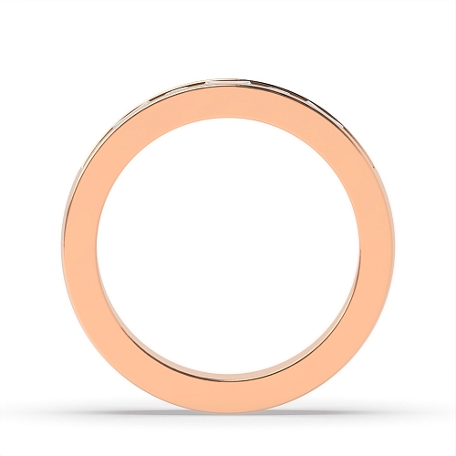 Channel Setting Round/Baguette Rose Gold Seven spark Eternity Diamond Rings