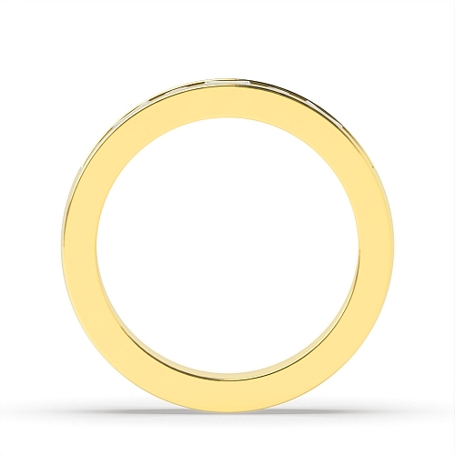 Channel Setting Round/Baguette Yellow Gold Seven spark Eternity Diamond Rings