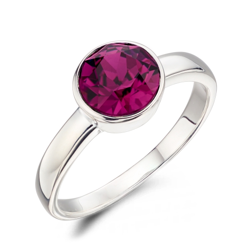 Bezel Setting Round Birthstone Naturally Mined Diamond Gemstone Engagement Rings