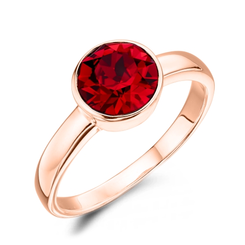 Bezel Setting Round Rose Gold Birthstone Lab Grown Diamond Engagement Rings