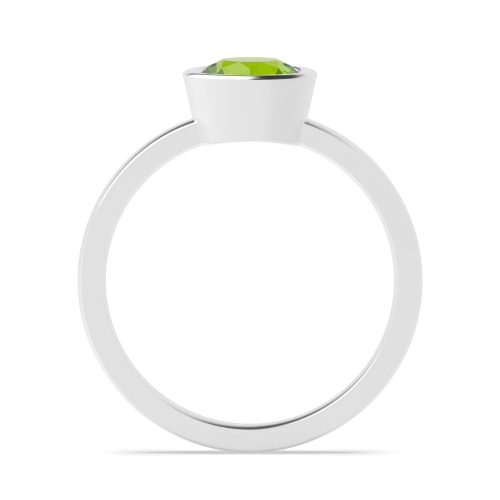Bezel Setting Round Birthstone Peridot Gemstone Engagement Ring