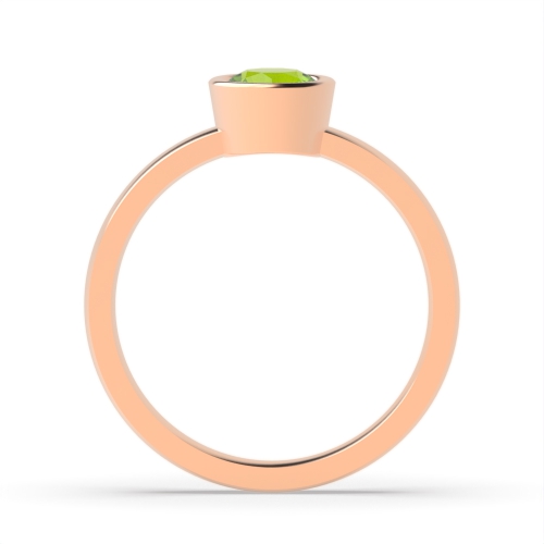 Bezel Setting Round Rose Gold Peridot birthstone Naturally Mined Diamond Gemstone Engagement Rings
