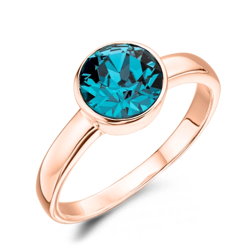 Bezel Setting Round Rose Gold Birthstone Lab Grown Diamond Engagement Rings