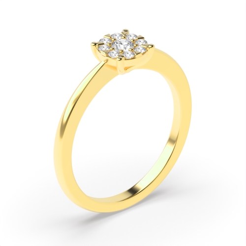 4 Prong Round Yellow Gold Enamored Engagement Rings