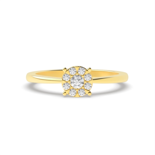 4 Prong Round Yellow Gold Enamored Engagement Rings