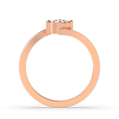 4 Prong Round Rose Gold Twisted shoulder cluster Engagement Rings