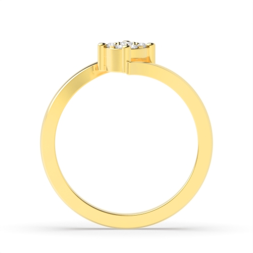 4 Prong Round Yellow Gold Twisted shoulder cluster Engagement Rings