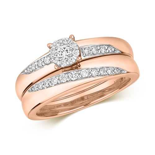 4 Prong Round Rose Gold Bridal Engagement Rings