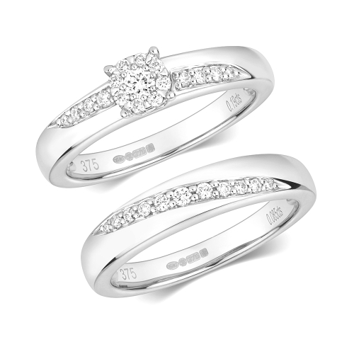 4 Prong Round Bridal Side Stone Engagement Rings