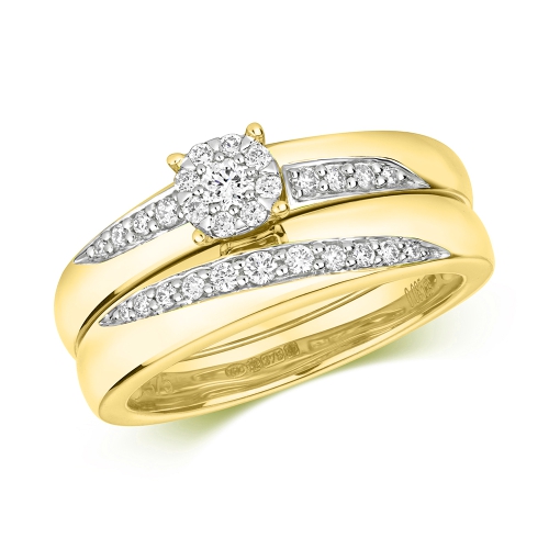 4 Prong Round Yellow Gold Bridal Engagement Rings