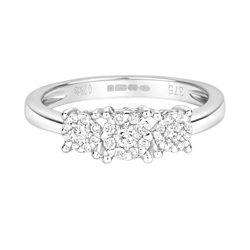 4 Prong Round Cluster Engagement Rings