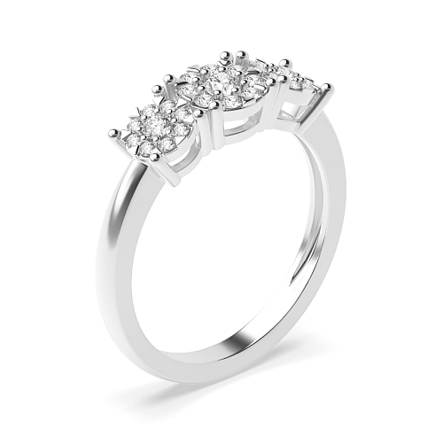 4 Prong Round Graduated cluster Engagement Rings
