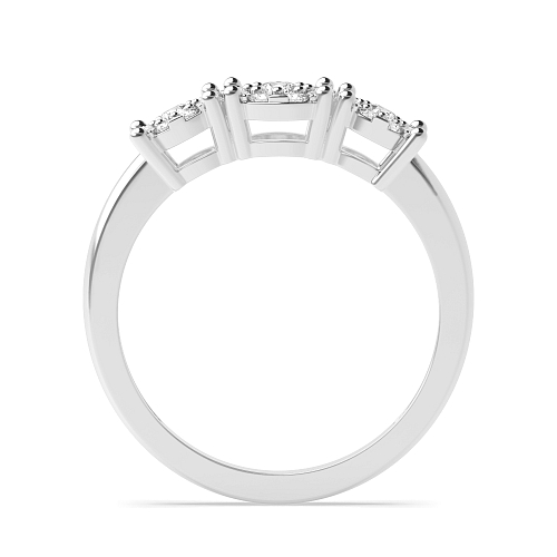 4 Prong Round Graduated cluster Engagement Rings