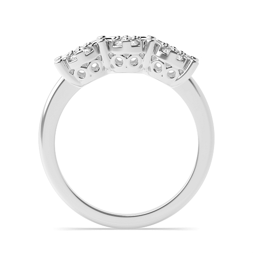 4 Prong Round Same size clusters Moissanite Engagement Rings