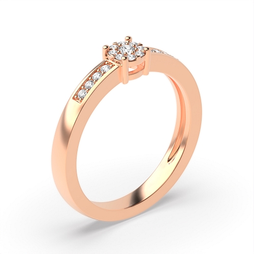 4 Prong Round Rose Gold Orbittrace Engagement Rings